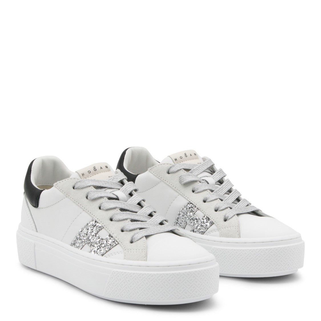Hogan White And Black Leather Sneakers