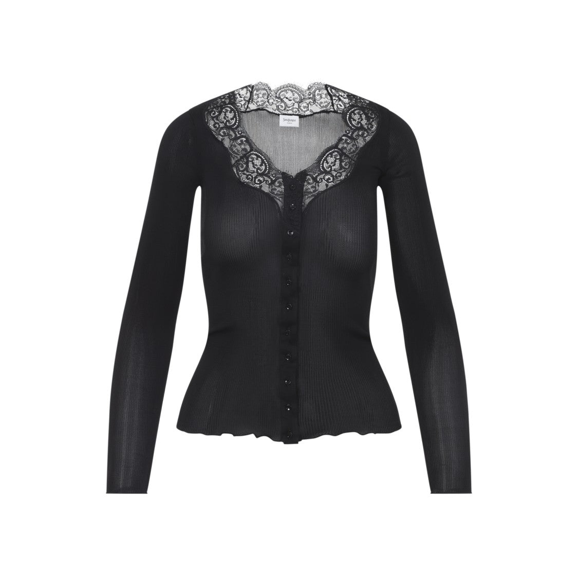 Saint Laurent Black Silk Cardigan