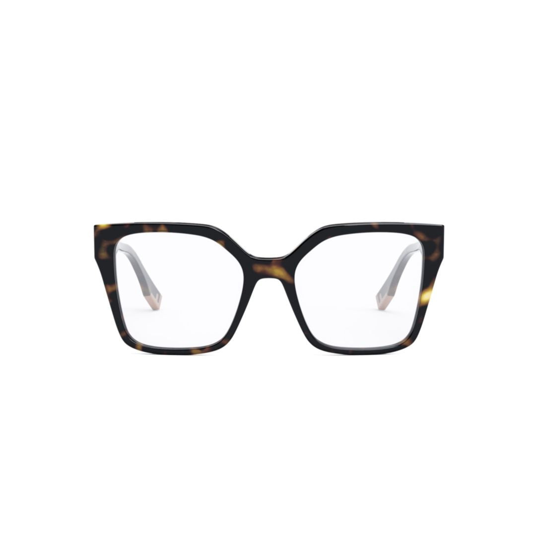 Fendi Fe50002i Bold Oversized Square Tortoiseshell Eyeglasses
