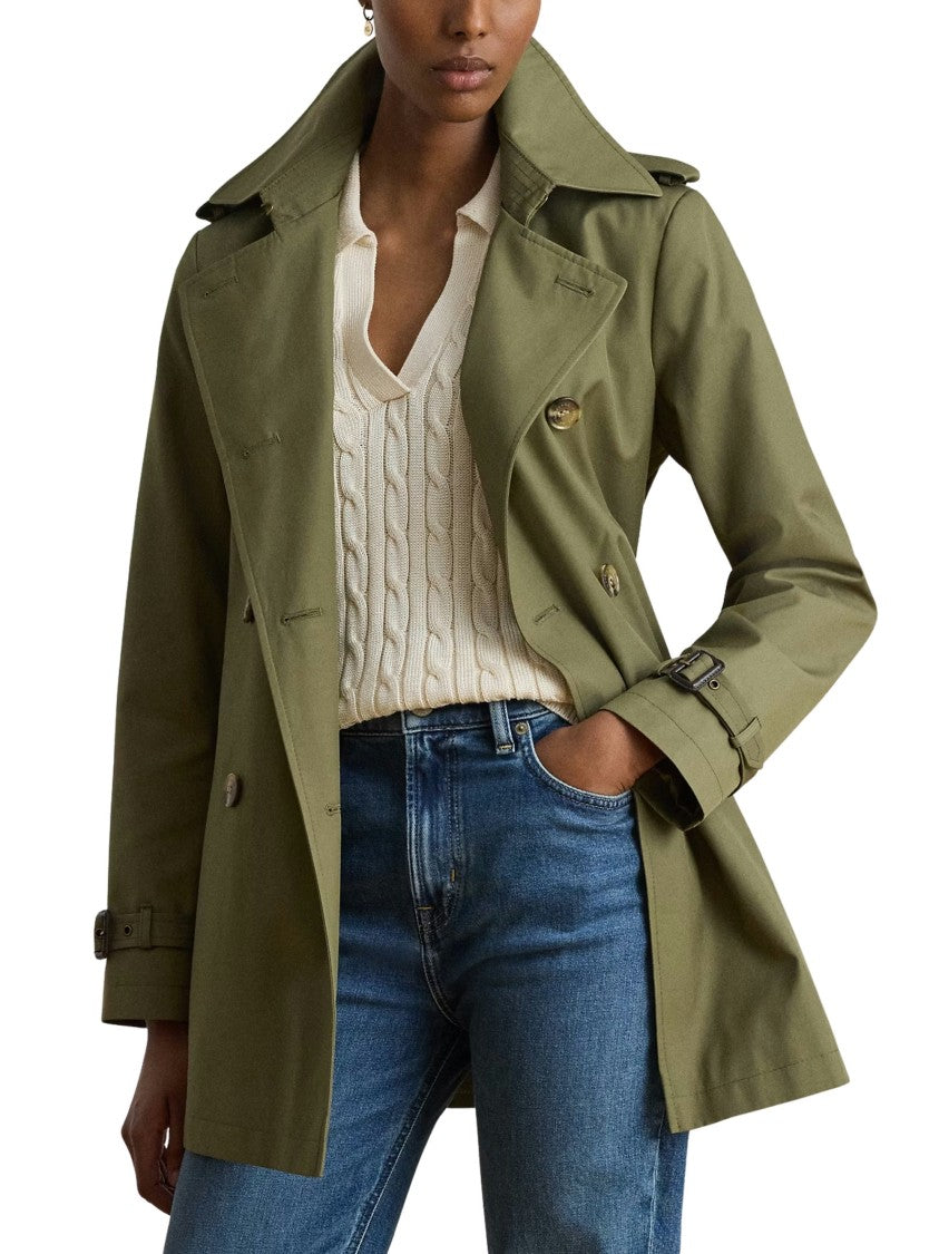 Lauren Ralph Lauren Cotton Double-Breasted Belted Trench Coat