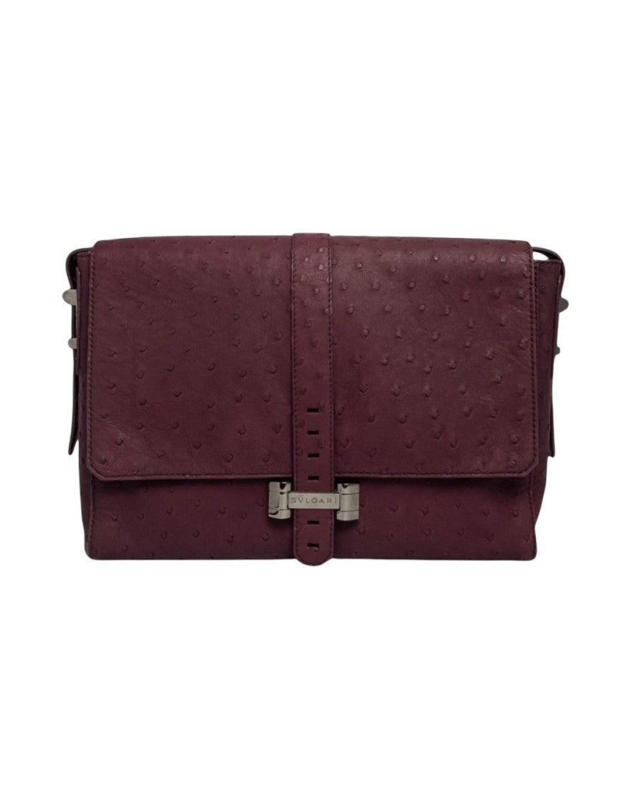 Bulgari Messenger Shoulder Bag Python Purple
