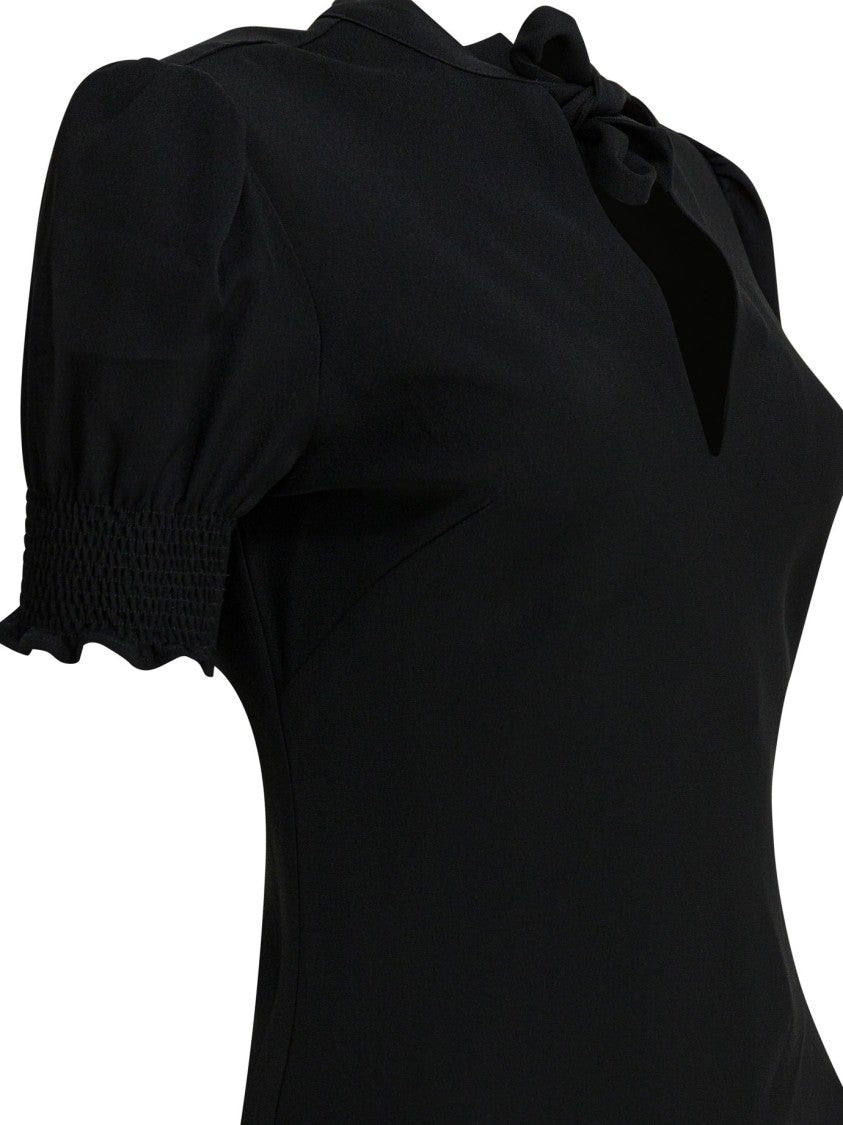Ines De La Fressange Knee-Length Dress With Puffed Sleeves And Keyhole Detail