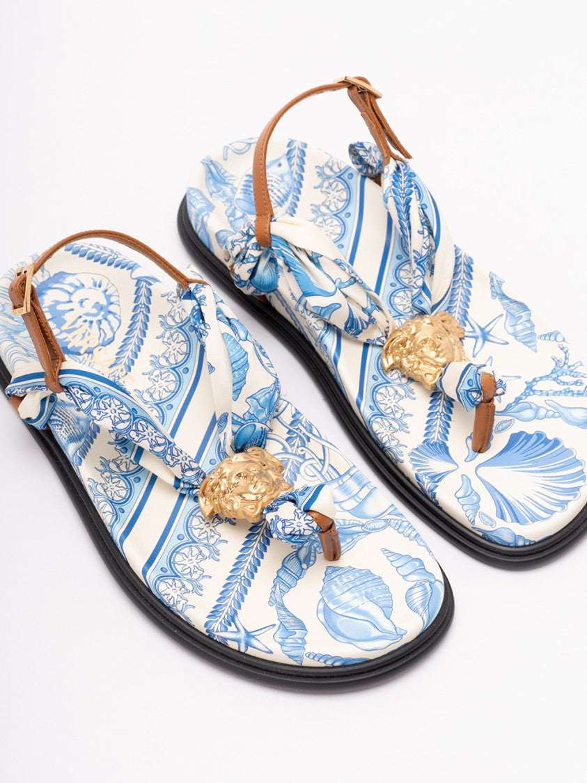 Versace Fabric And Calf Leather Sandals