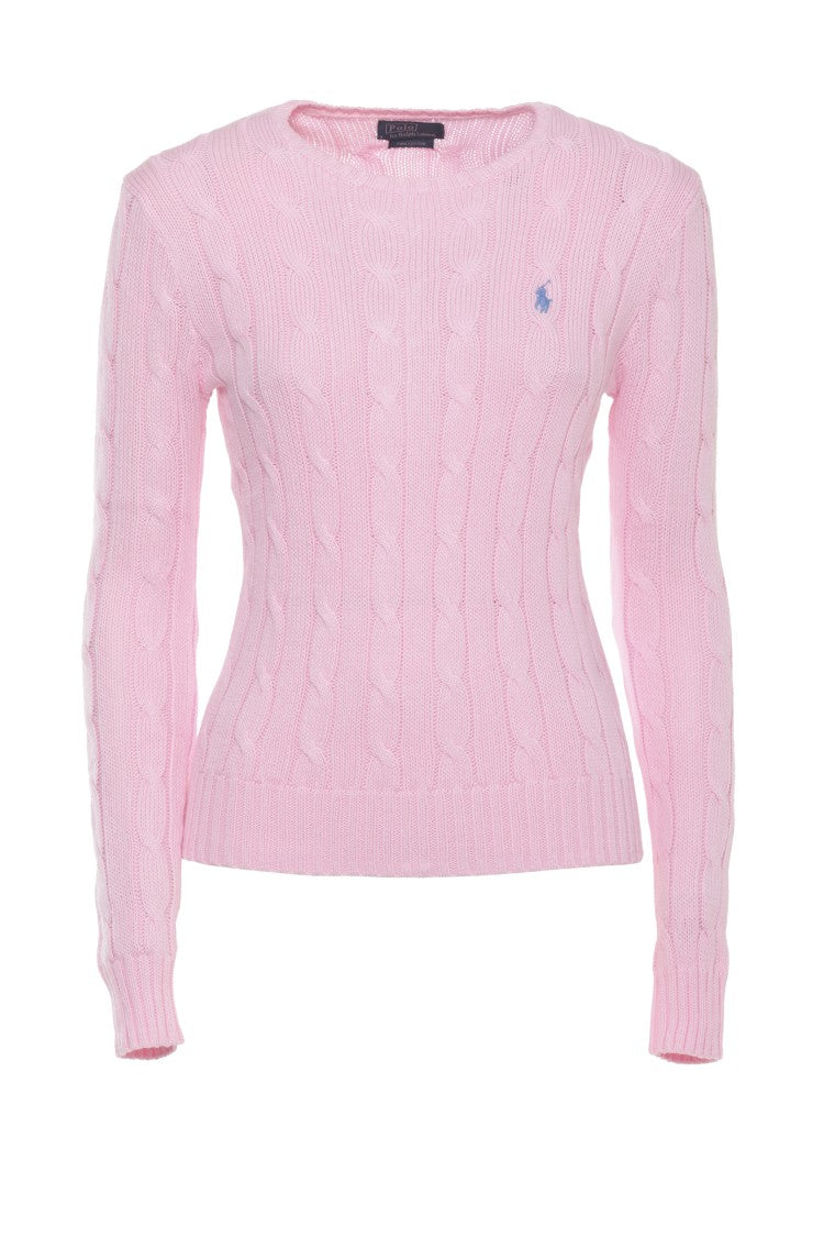 Polo Ralph Lauren Light Pink Pony Braided Sweater