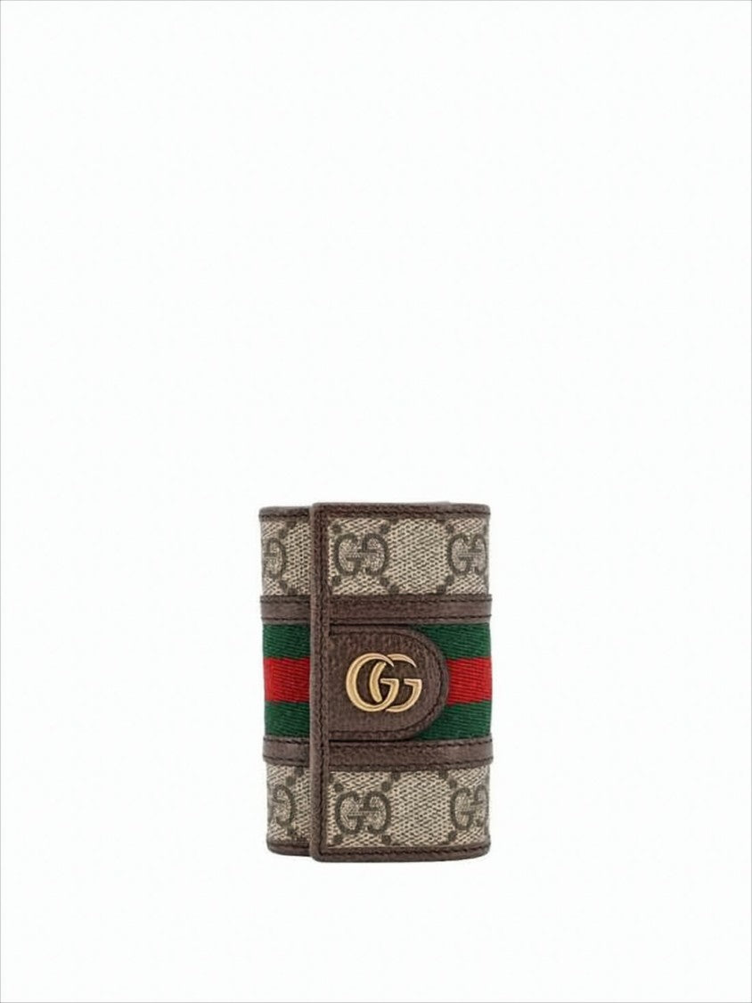 Gucci Compact Key Holder With Monogram Pattern