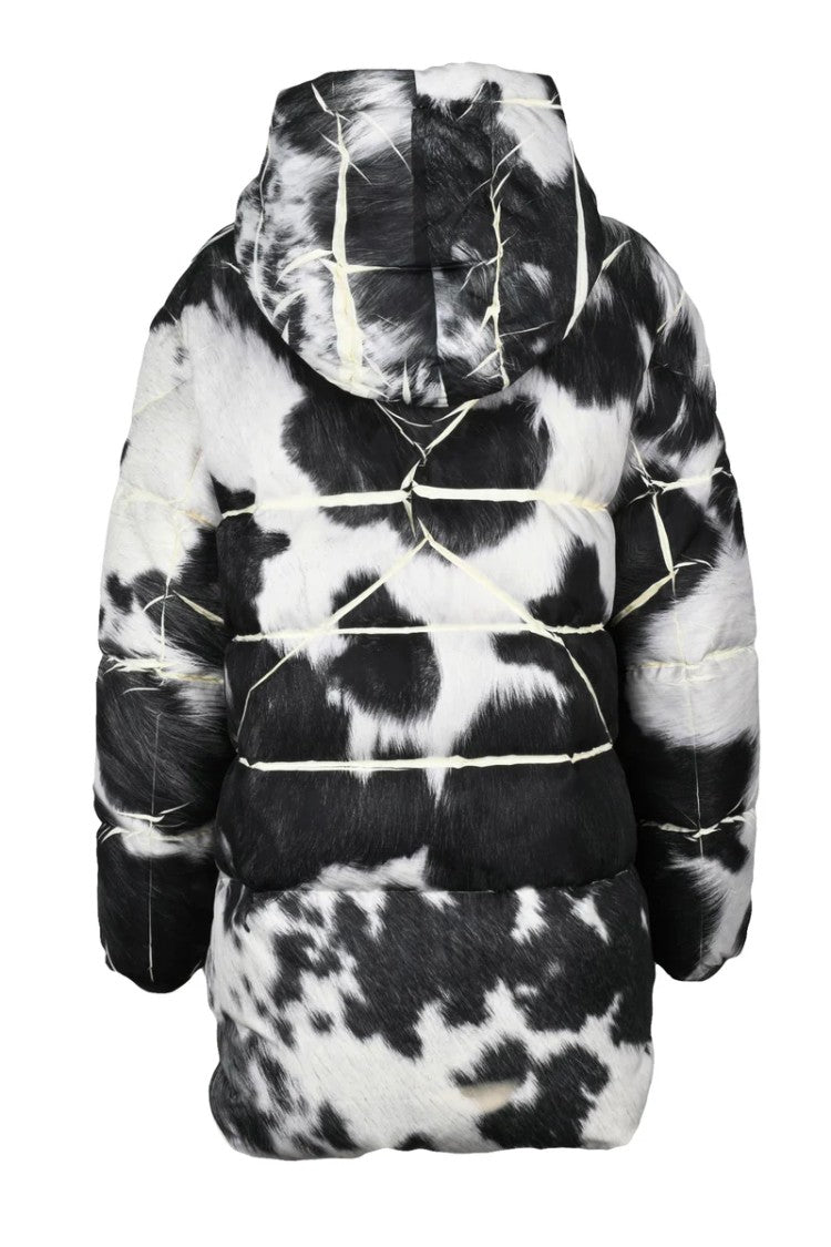 Plus Patty Down Jacket With Zip - Black/White