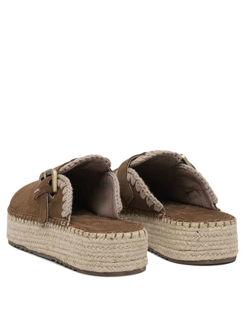 Mou Soft Suede Loafers With Braided Trim