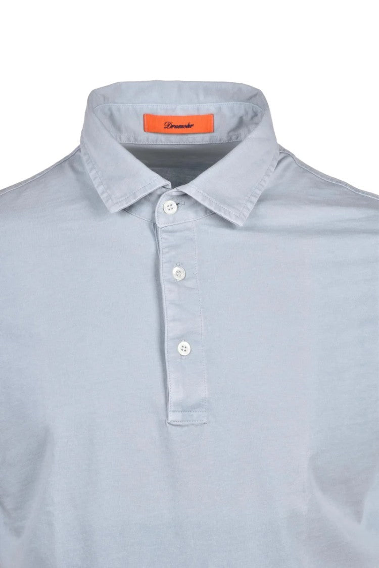 Drumohr White Cotton Polo Shirt