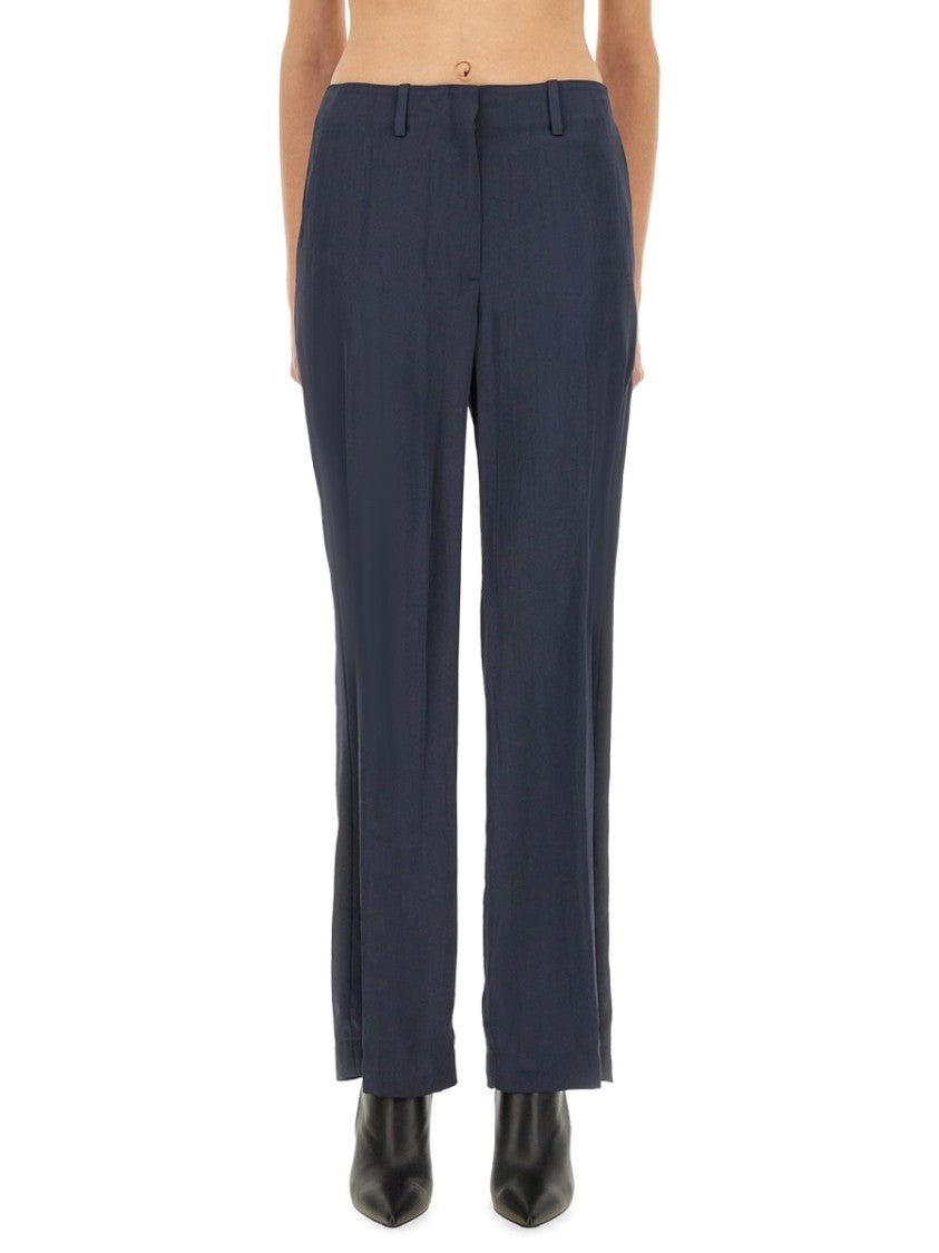 Theory Tailored Satin Pants With High Waist