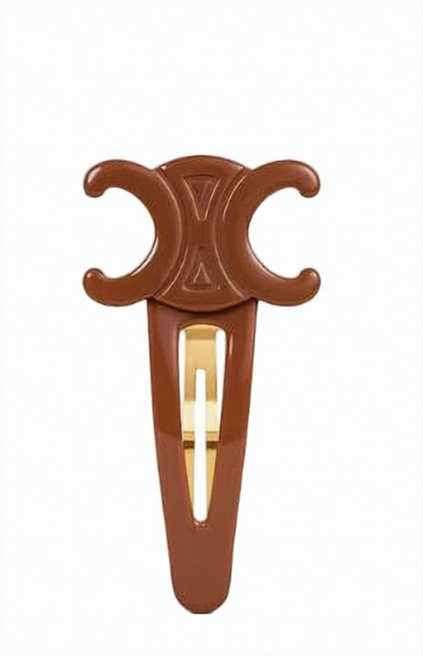 Celine Sculptural Brown Acetate Hair Accessory