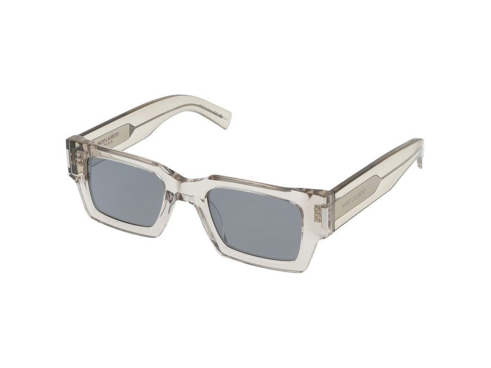 Saint Laurent Bold Oversized Square Sunglasses In Translucent Beige