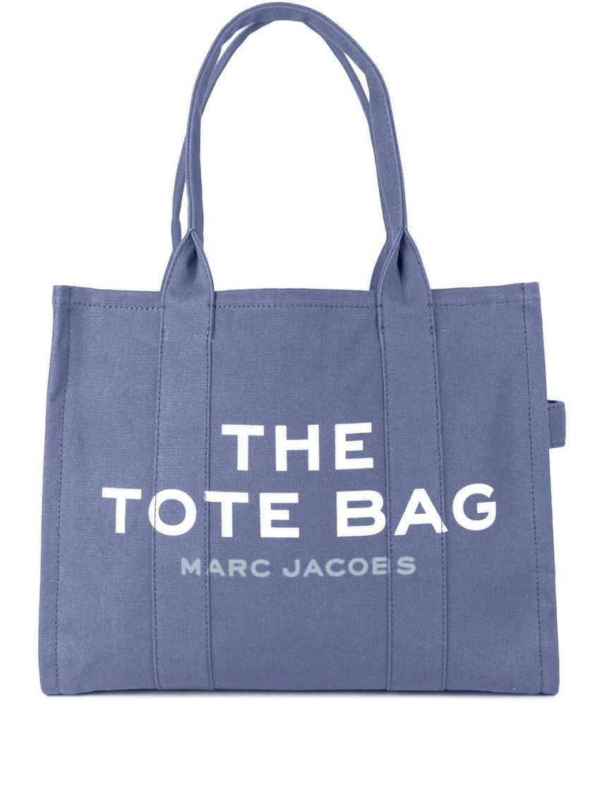 Marc Jacobs Structured Cotton Tote With Modern Text Design