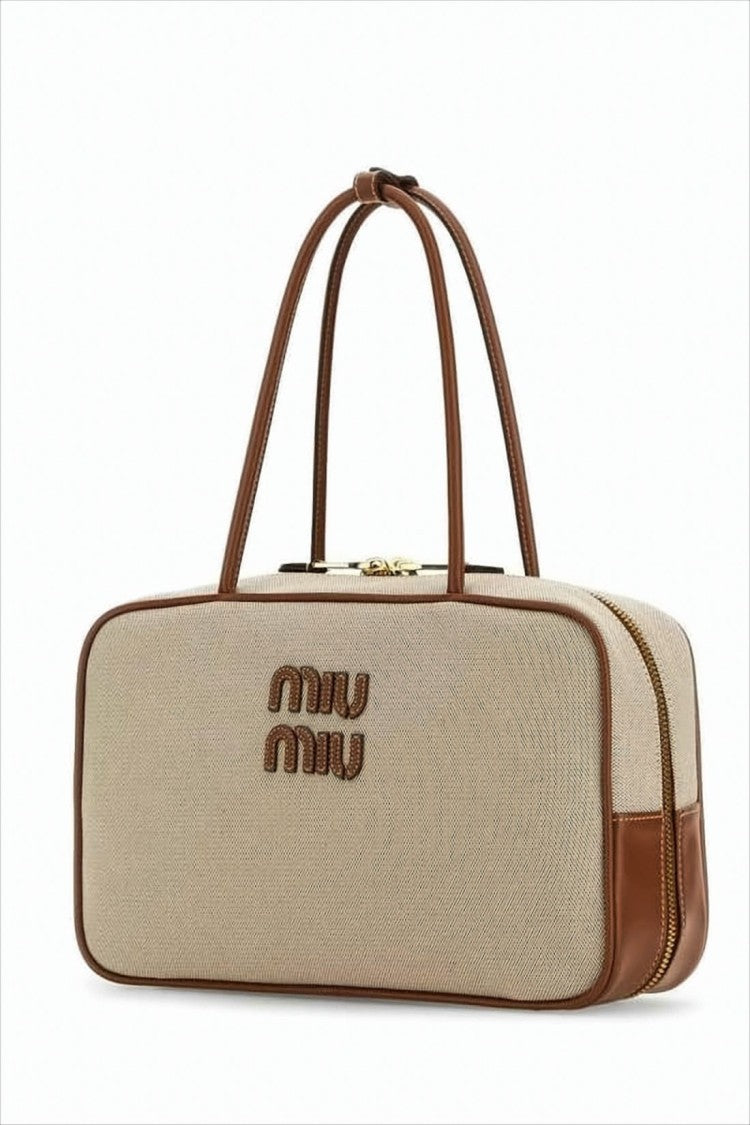 Miu Miu Textured Cotton Tote Bag