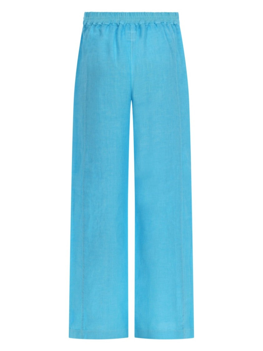 120% Lino Wide-Leg Cropped Linen Pants