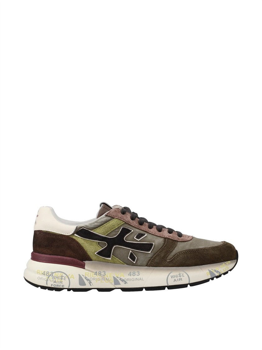 Premiata Earthy Tone Low-Top Suede Fabric Sneakers