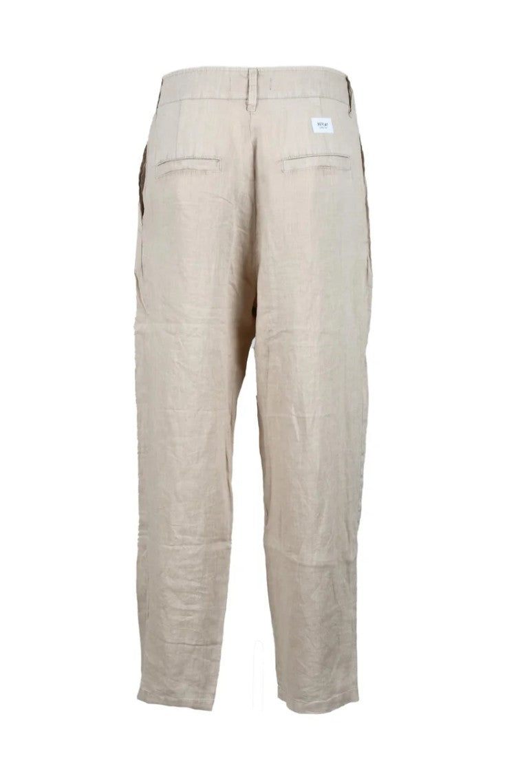 Replay Relaxed Cropped Trousers Crafted From Premium Linen