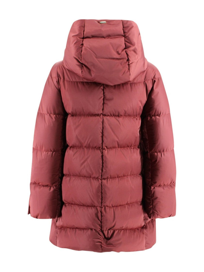 Herno White Puffer Jacket With High Collar