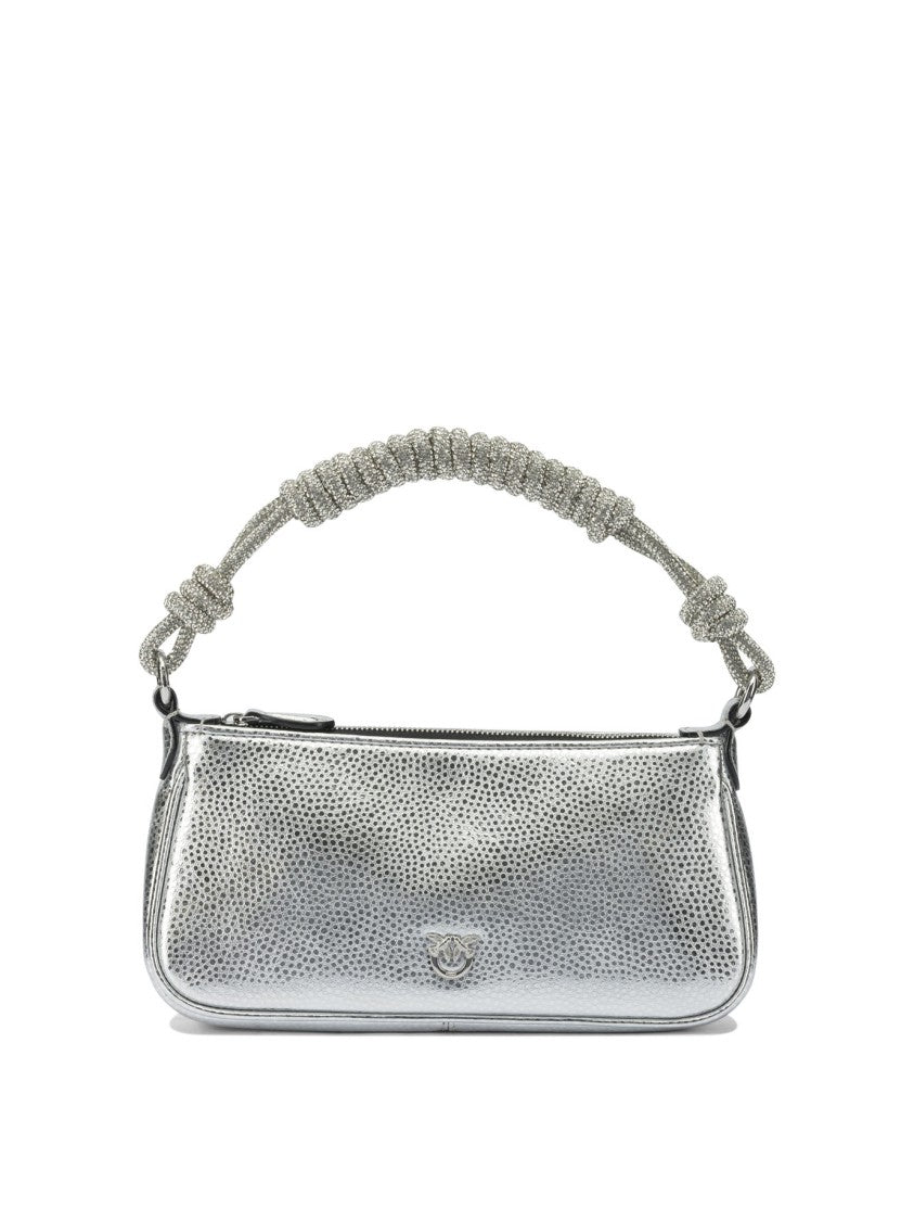Pinko Silver Leather Handbag
