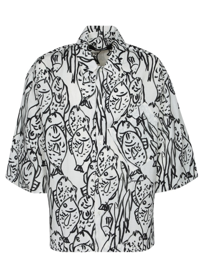 Jacquemus Aloe Leaf And Fish Print Shirt