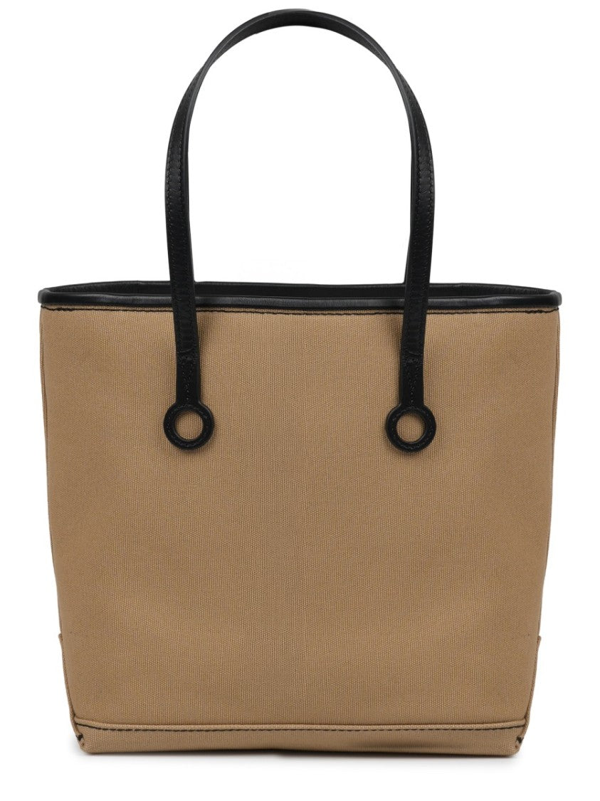 J. W. Anderson Structured Beige Cotton Tote Bag With Leather Accents