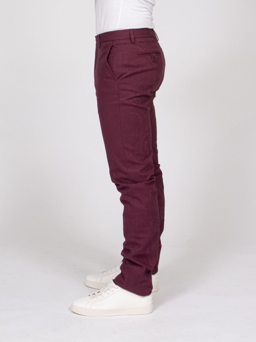 Etro Roma Burgundy Slim-Fit Pants
