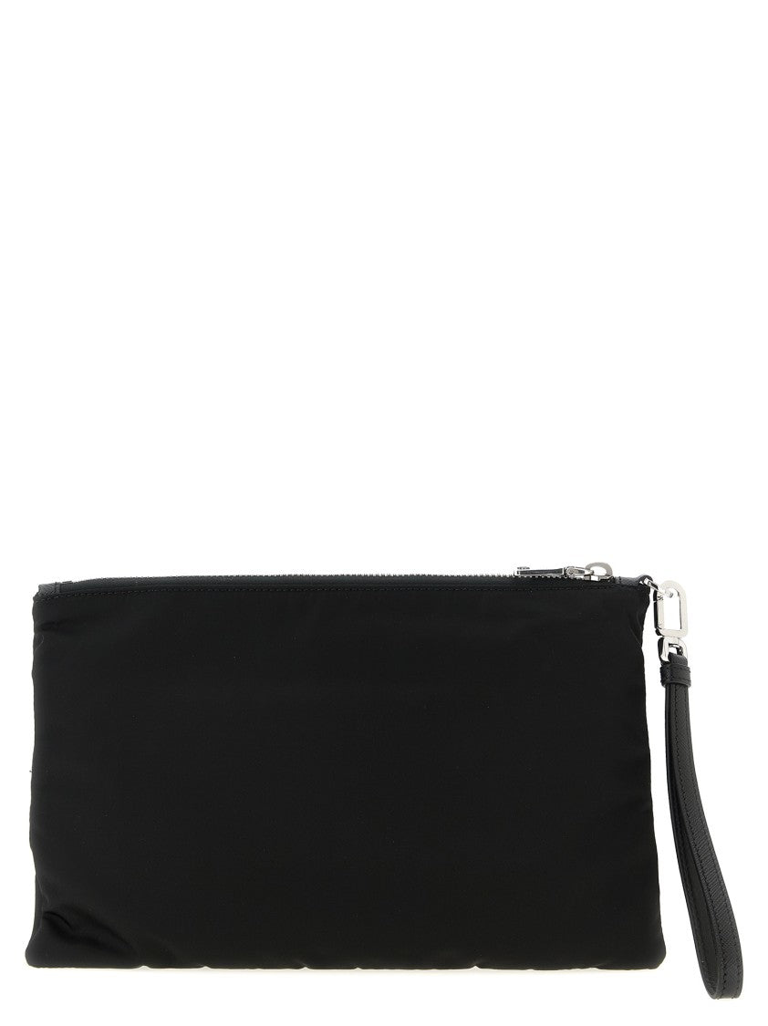 Prada Rectangular Pochette In Smooth Re-Nylon With Metal Logo