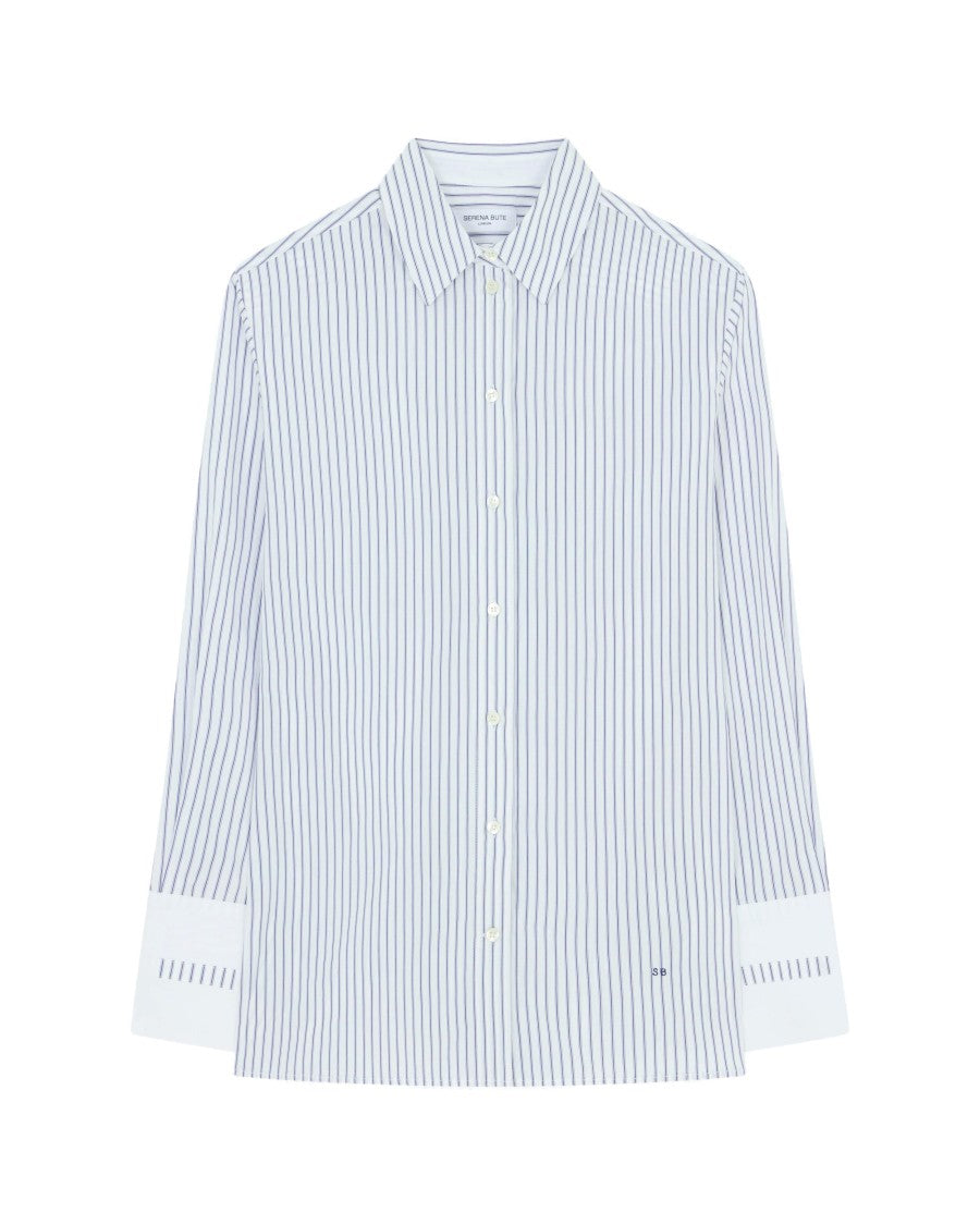 Serena Bute Striped Oversized Shirt '25 - Navy/White
