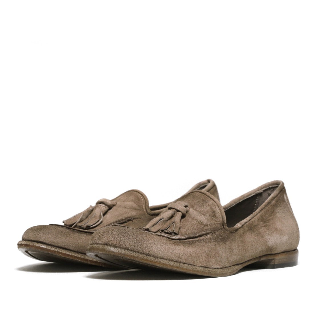 Hundred 100 Beige Suede Moccasins