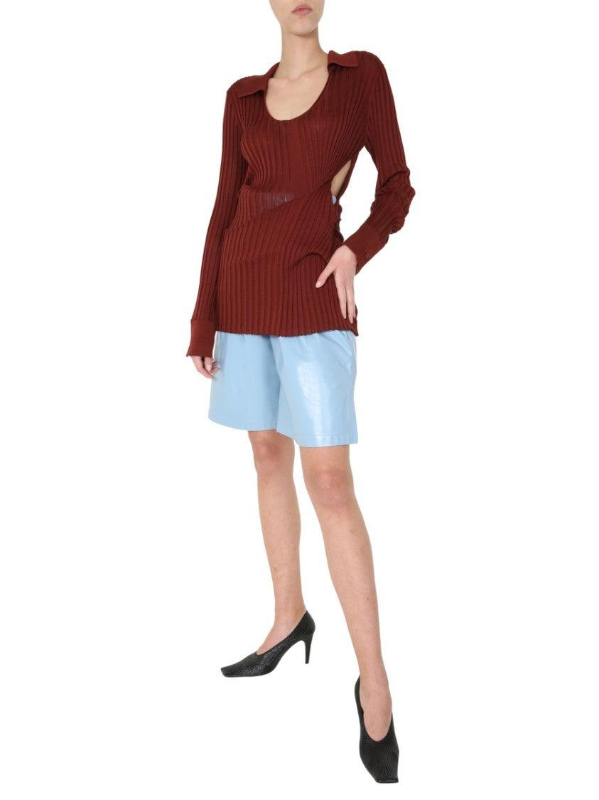Bottega Veneta Ribbed Knit Sweater With Round Neckline