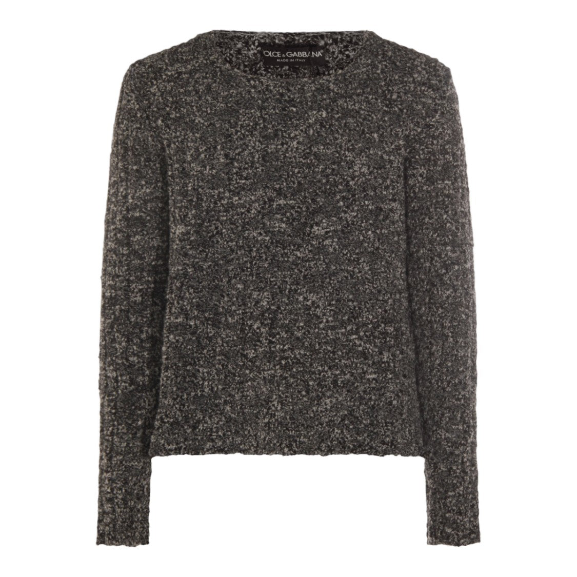 Dolce & Gabbana Textured Knit Sweater In Dark Grey