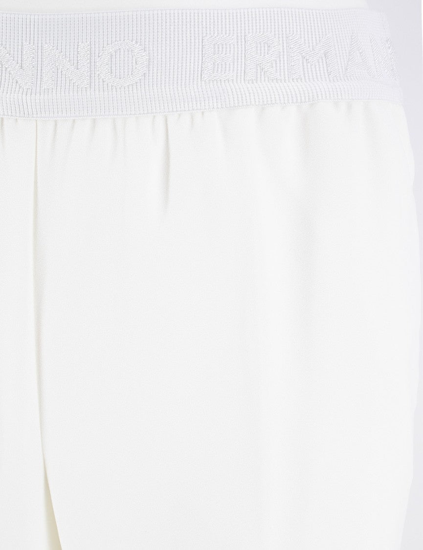 Ermanno Firenze White Straight-Leg Trousers