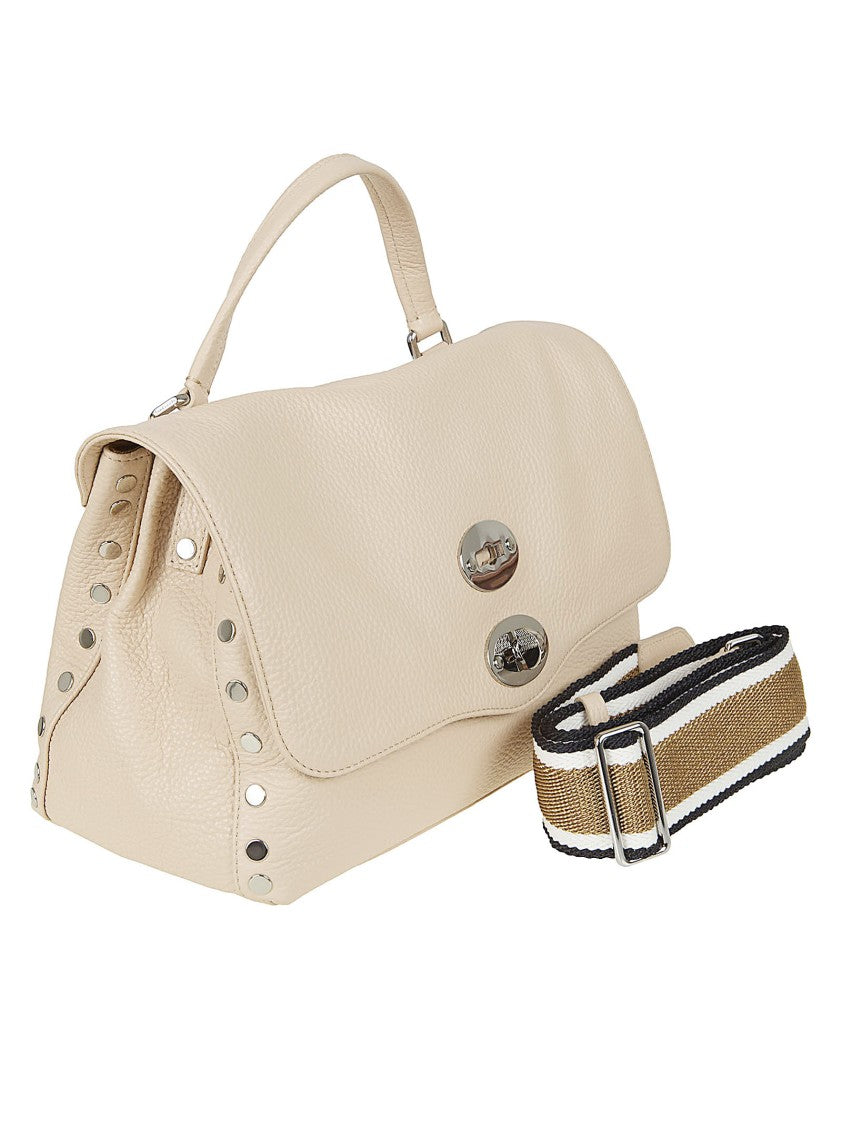 Zanellato Structured Black Calfskin Shoulder Bag With Dual Closure