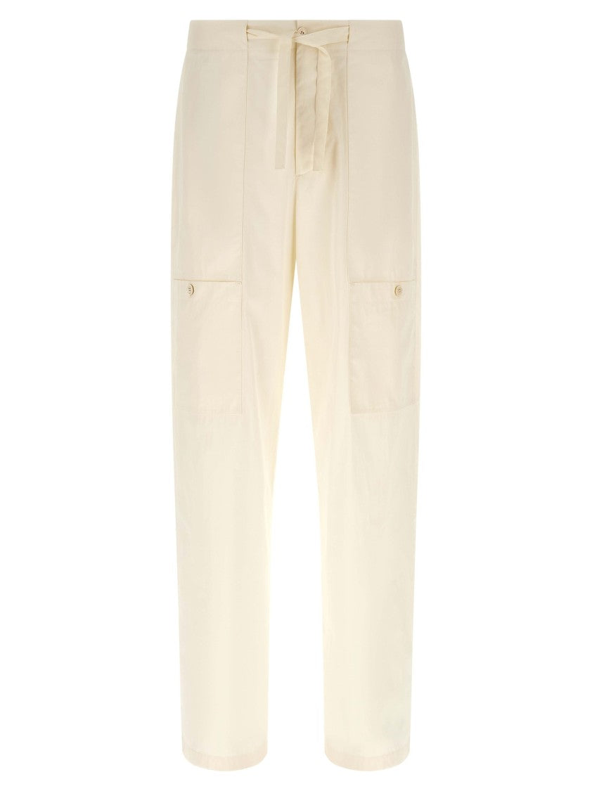 Jil Sander Cotton Poplin Cargo Pants With Wide Leg