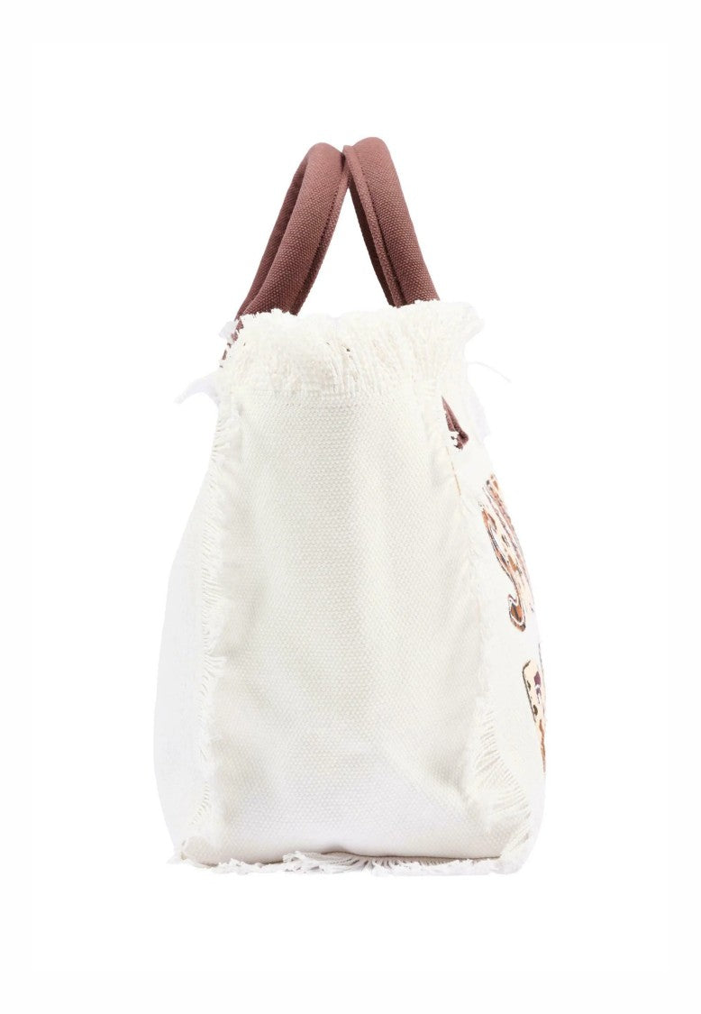 Mc2 Saint Barth White Colette Cotton Handbag