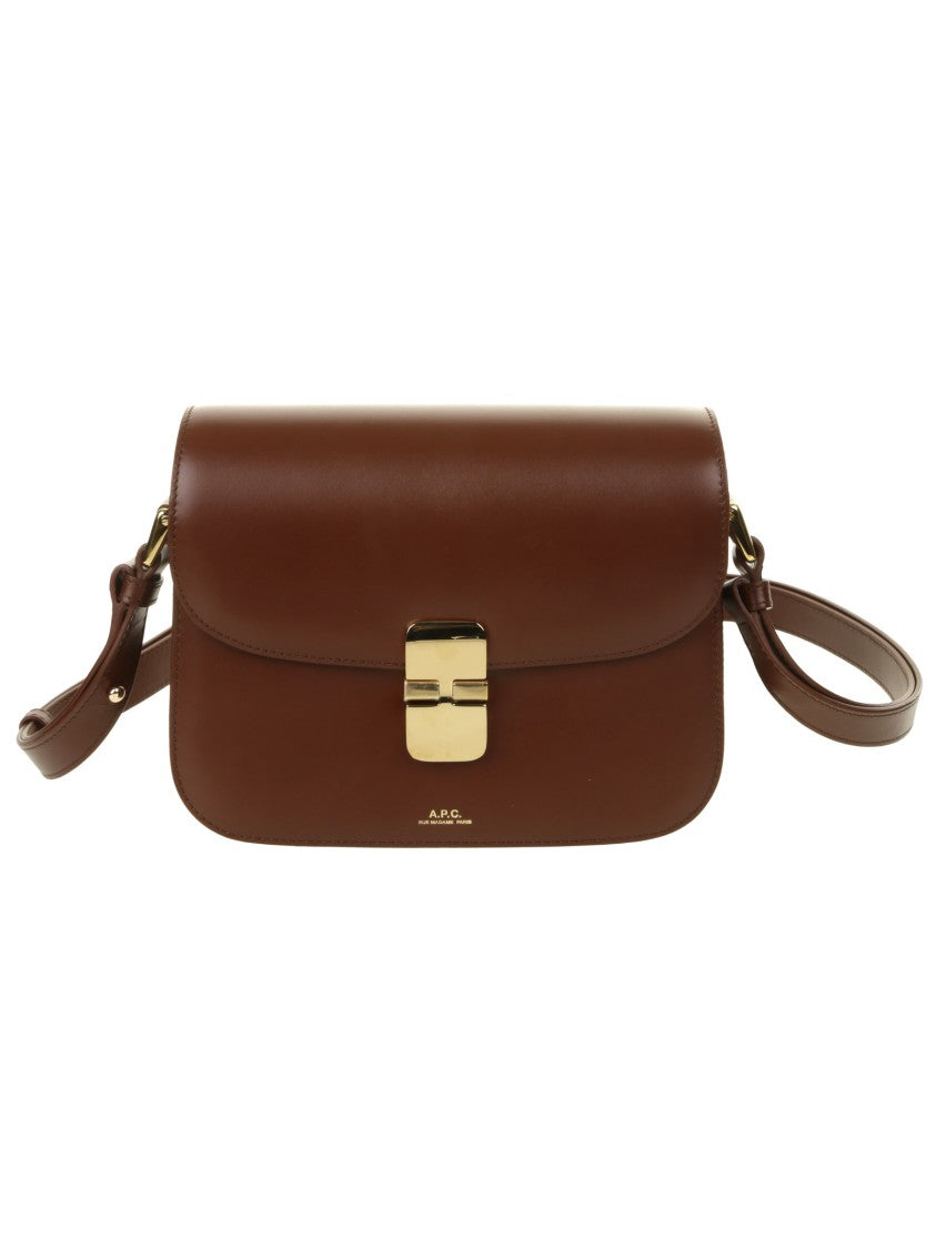 A.P.C. Small Tan Leather Shoulder Bag With Adjustable Strap