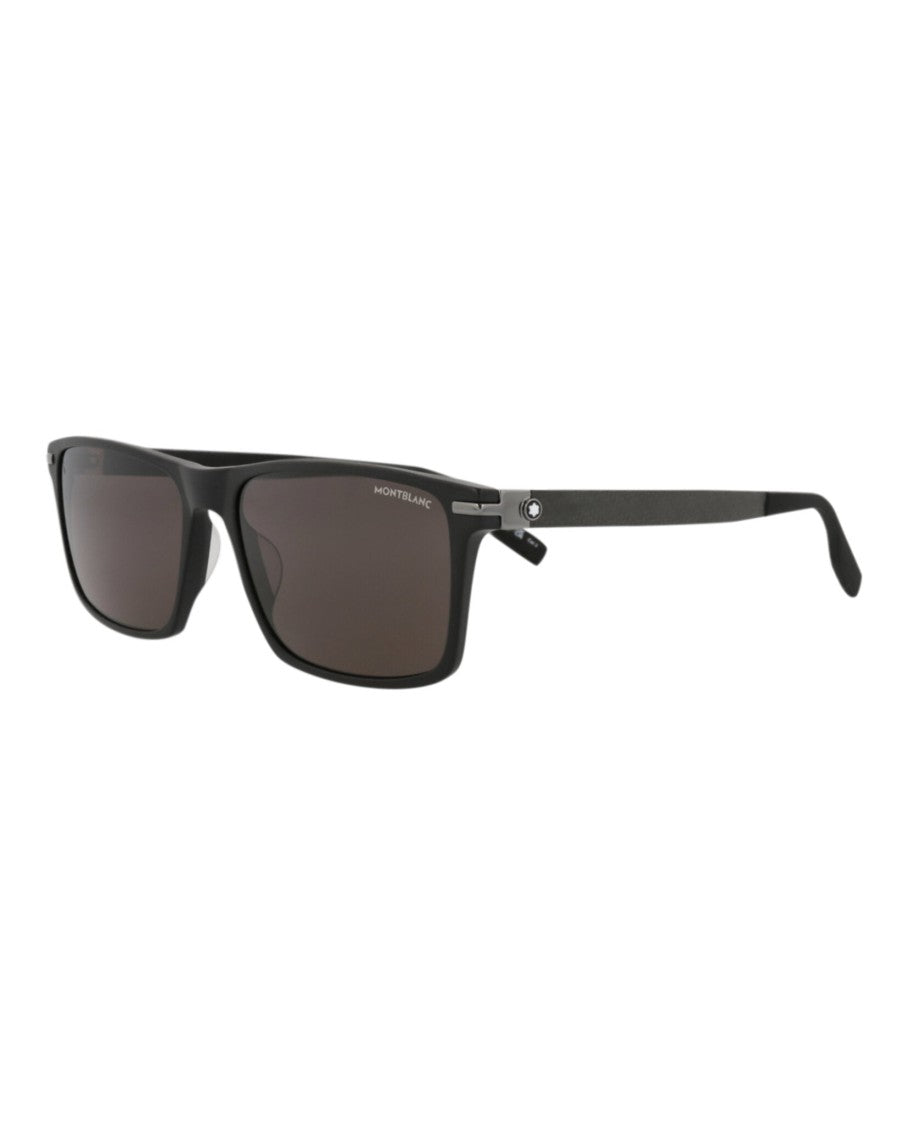 Montblanc Square-Frame Recycled Acetate Sunglasses With Textured Rubber Temples