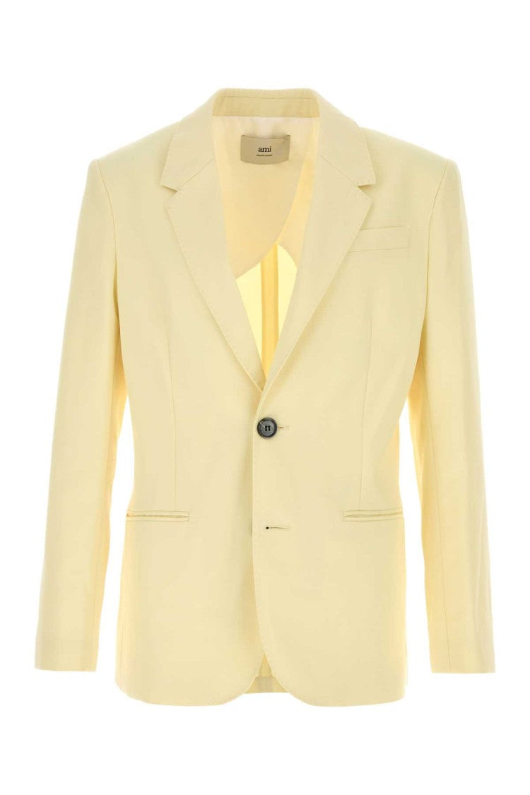 Ami Pastel Yellow Wool Blazer