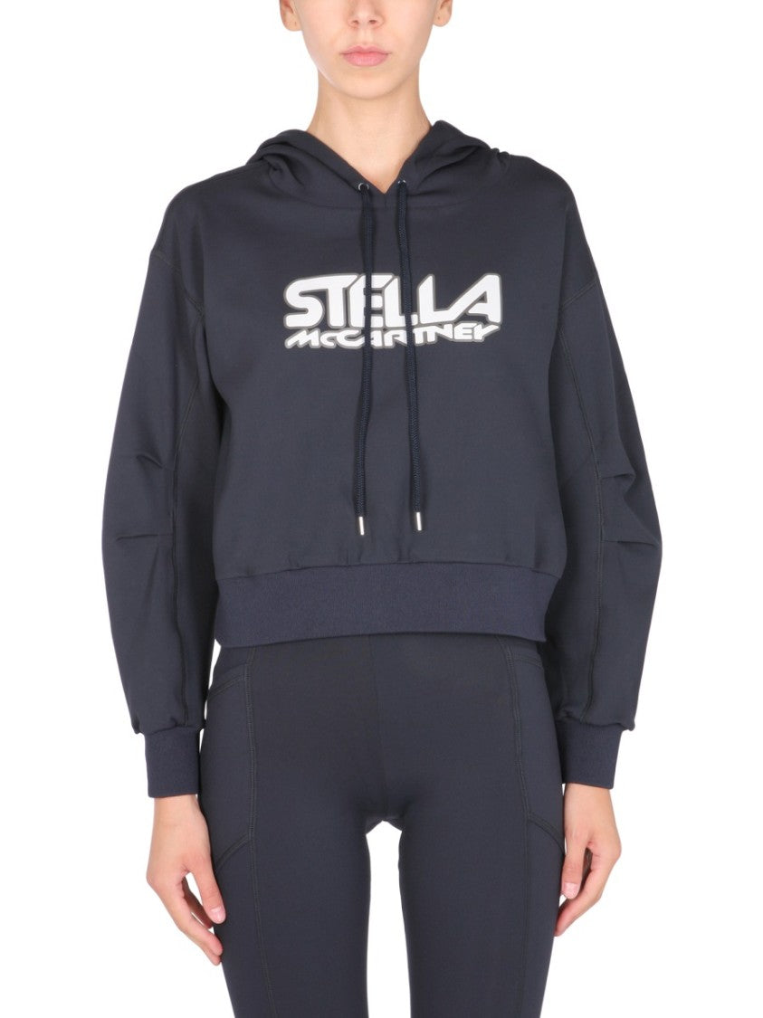 Stella Mccartney Cropped Scuba Sweatshirt With Bold Logo