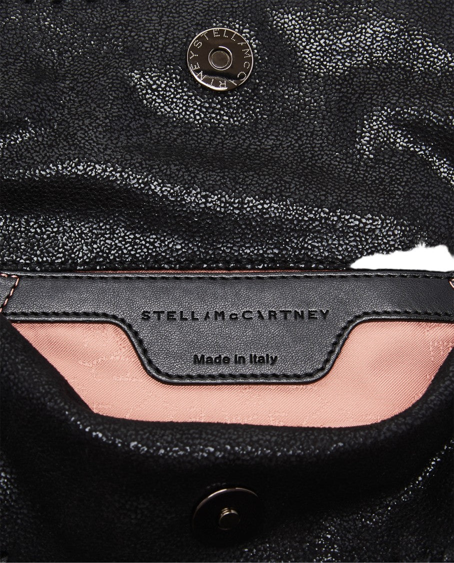Stella Mccartney Black Falabella Mini Matte Shaggy Tote Bag