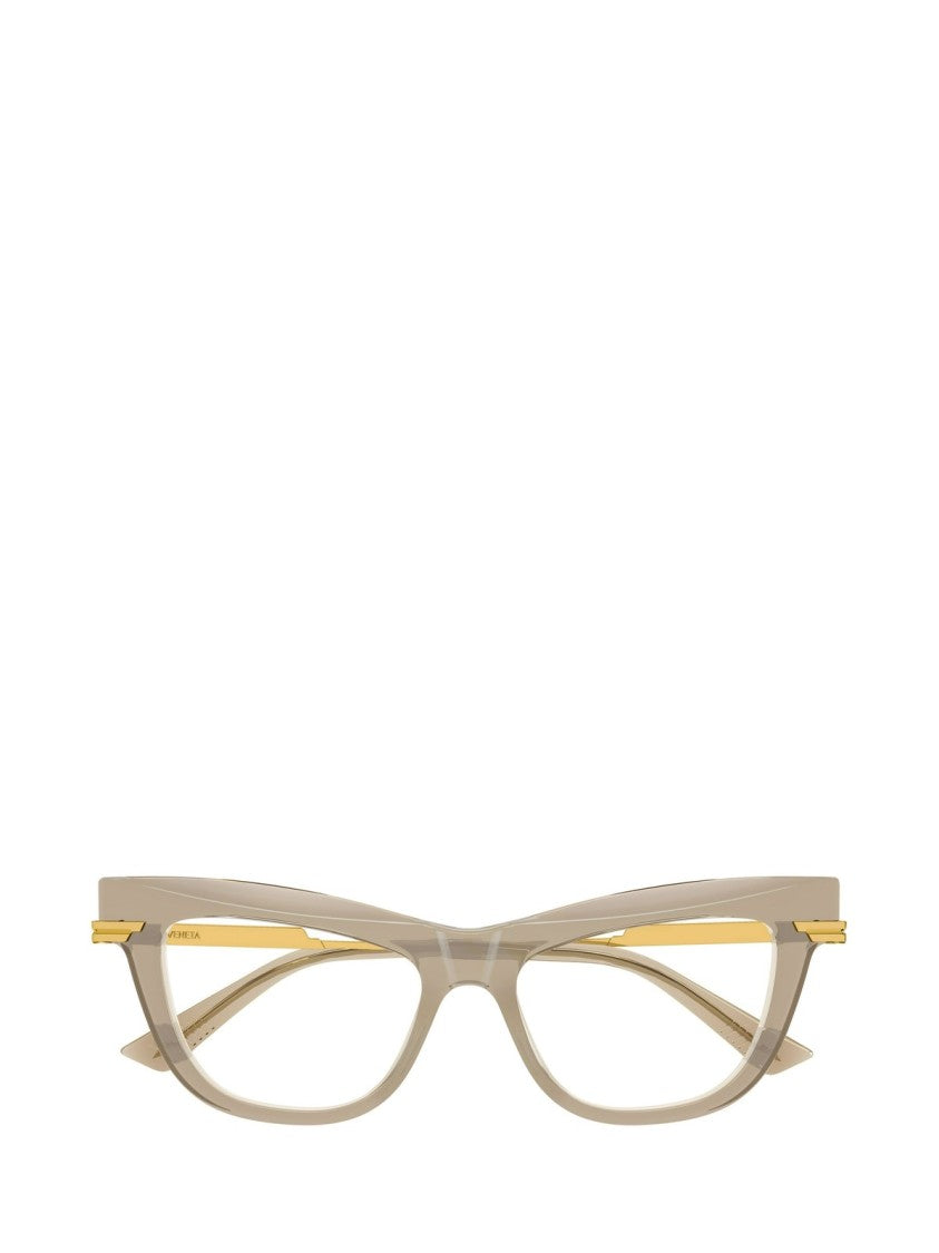 Bottega Veneta Eyeglasses Bv1266o 006 Brown Gold Transparen 51/16/145