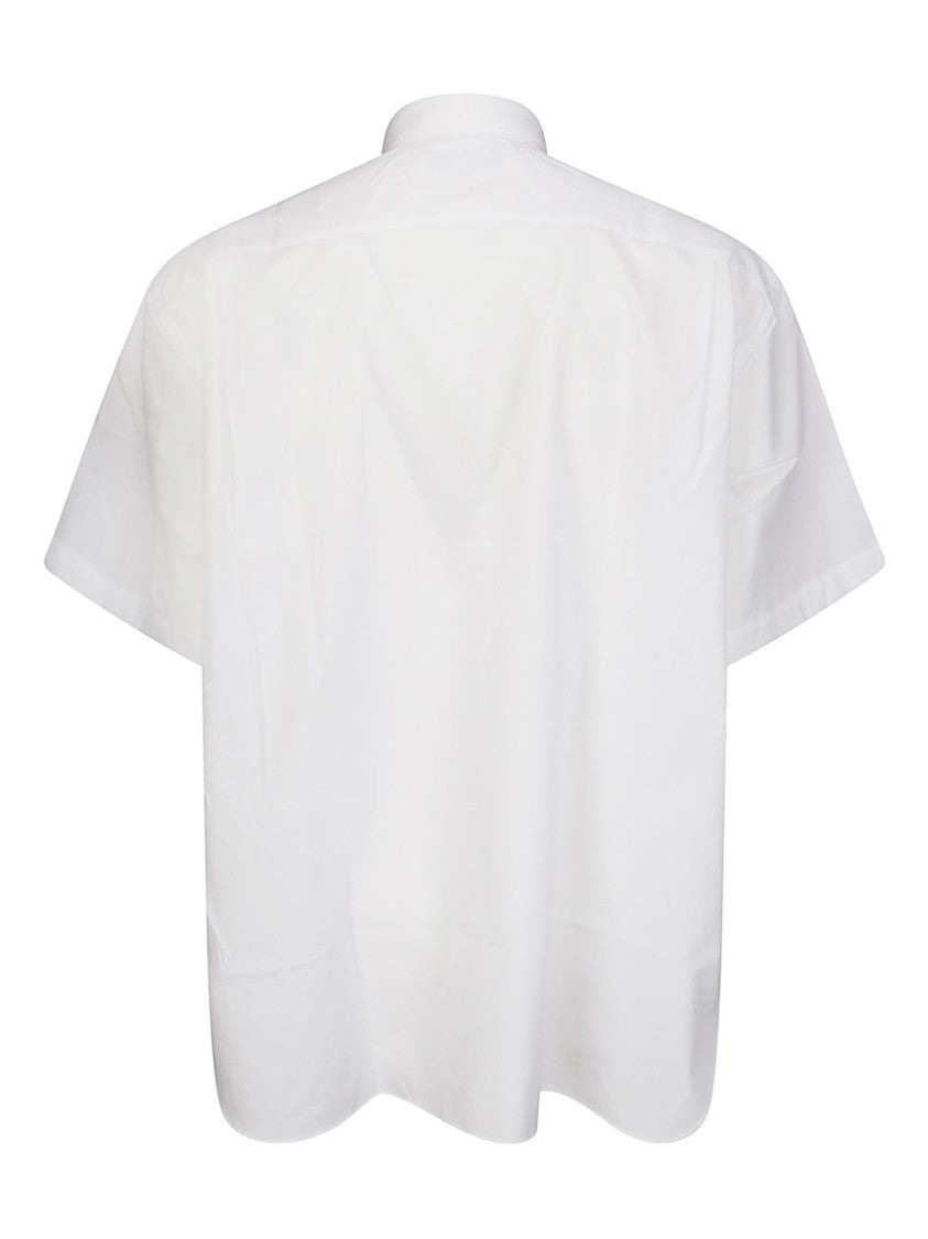 Comme Des Garçons Classic White Cotton Shirt With Embroidered Logo
