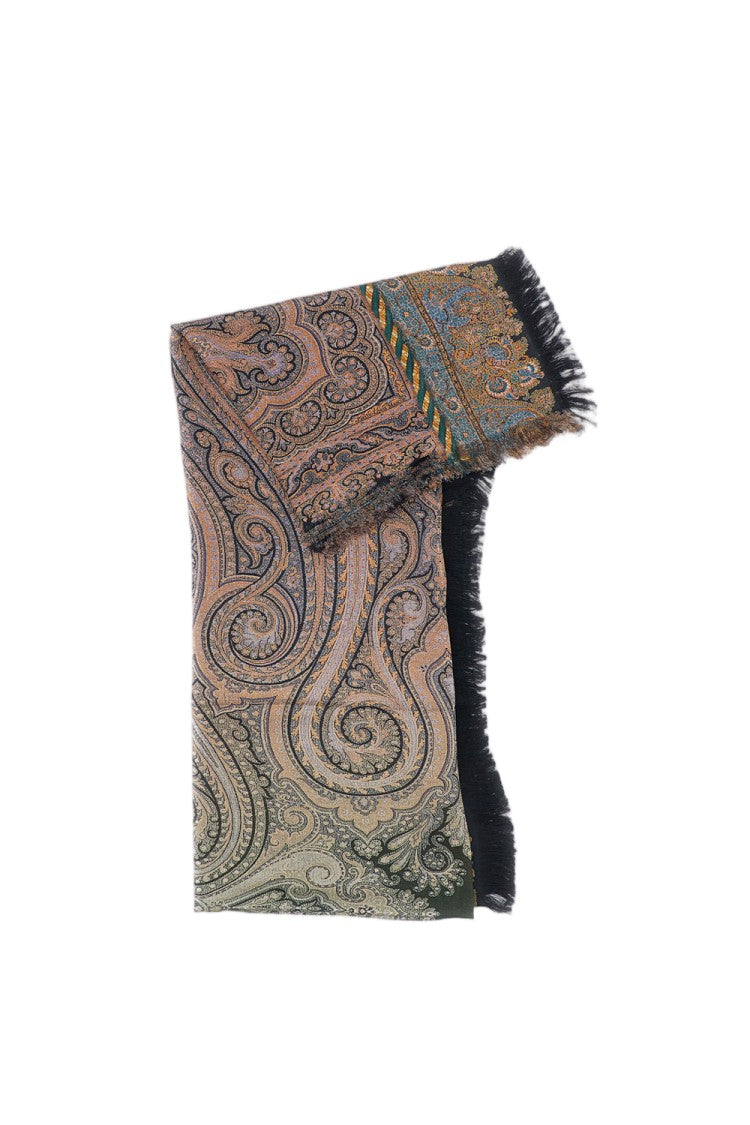 Pierre-Louis Mascia Multicolor Floral Print Fringed Silk Shawl