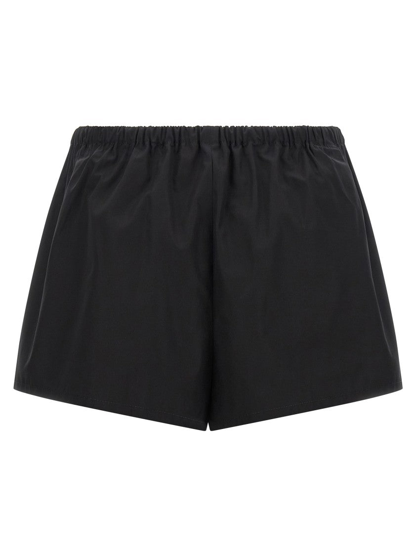Prada Tailored Poplin Shorts With Elastic Waistband And Flap Pockets