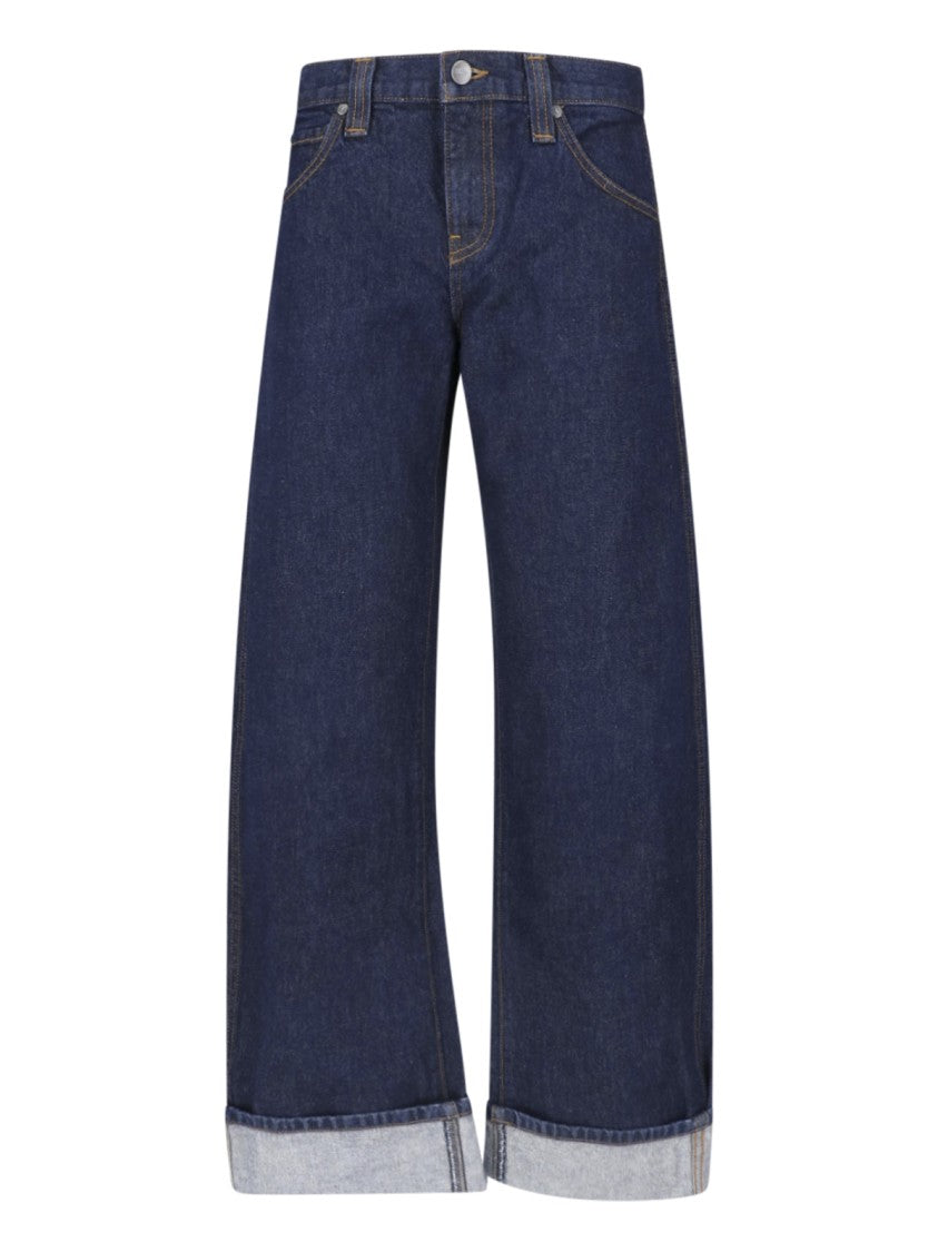 Khaite Wide-Leg Denim Jeans With Cuffed Hem And Five-Pocket Design