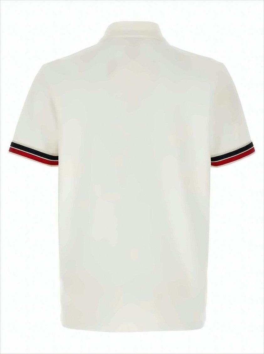 Moncler Short-Sleeve Polo Shirt With Contrasting Striped Accents