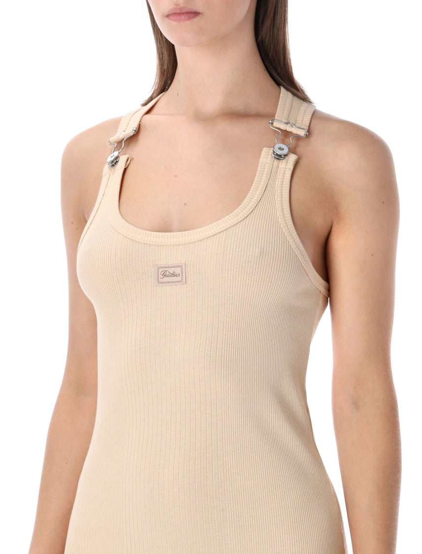 Jean Paul Gaultier Buckles Ribbed Cotton Mini Dress