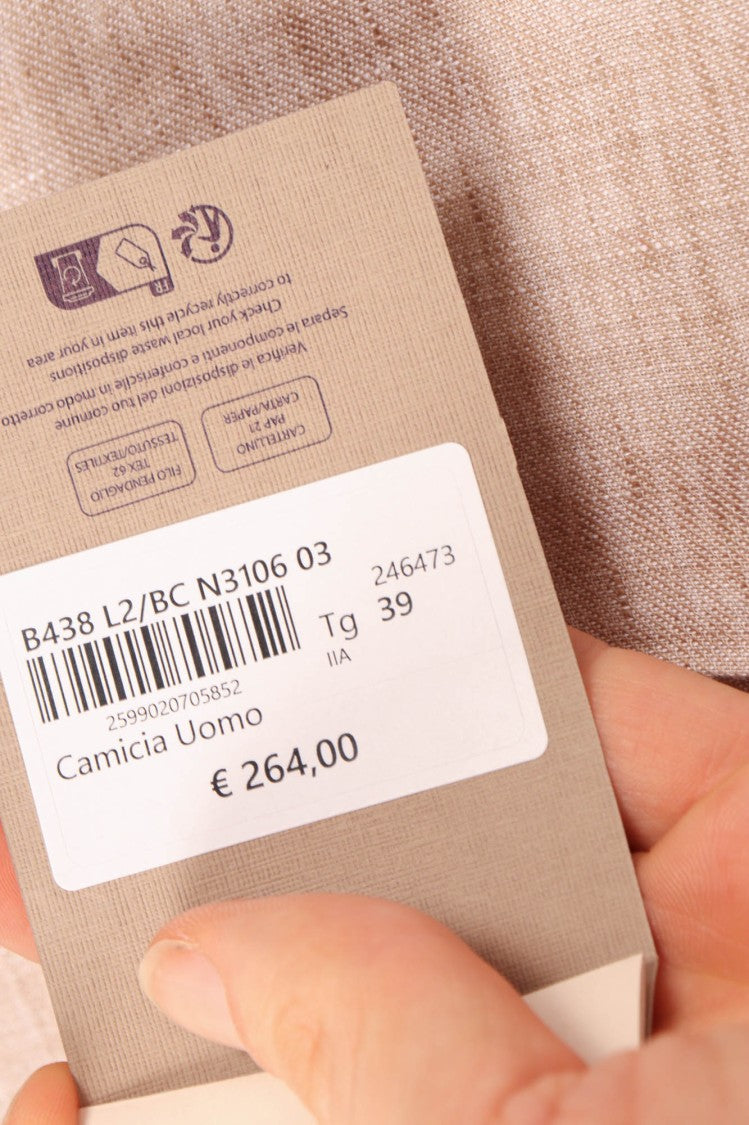 Sonrisa Beige Cotton Textured Casual Shirt