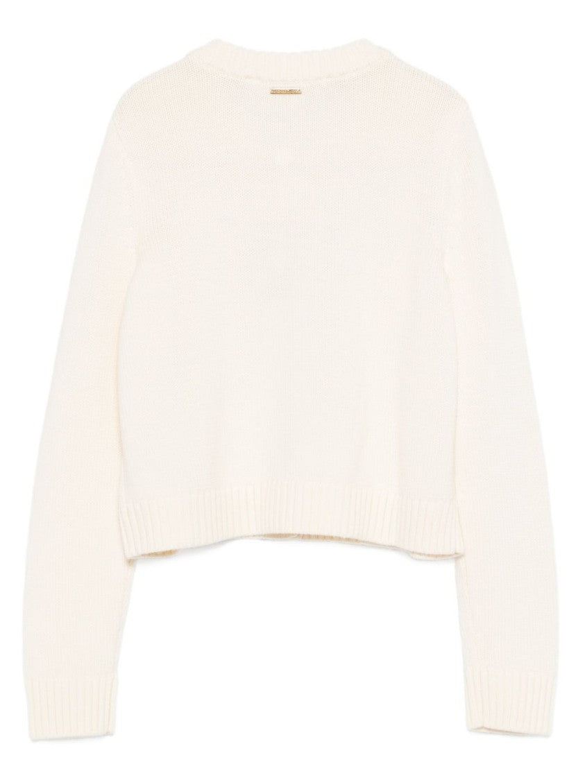 Michael Kors Cropped Button-Down Merino Wool Sweater