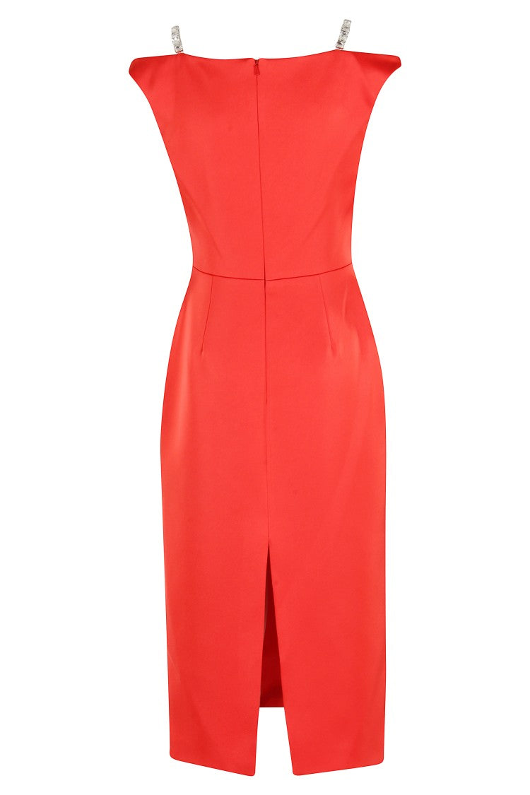 David Koma Vibrant Red Midi Dress