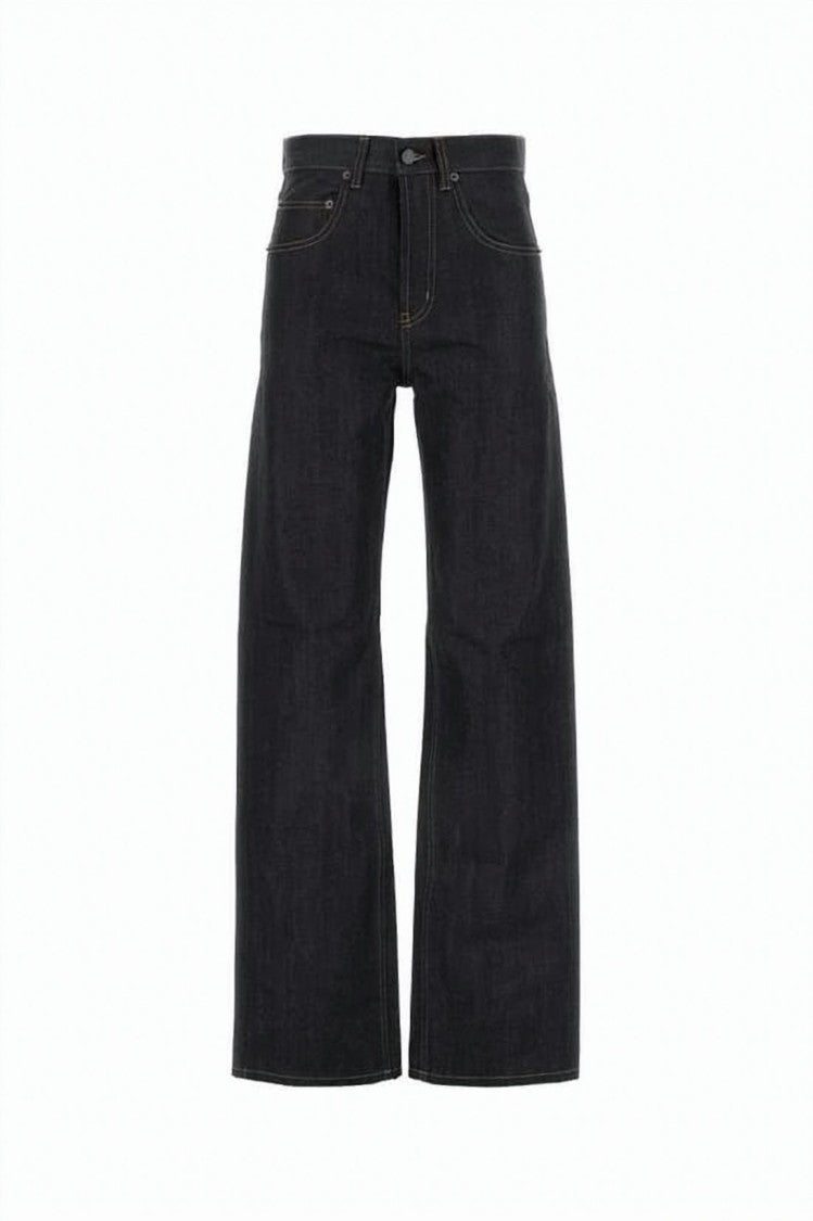 Saint Laurent Mid-Rise Straight Baggy Fit Denim Pants With Classic Five-Pocket Design